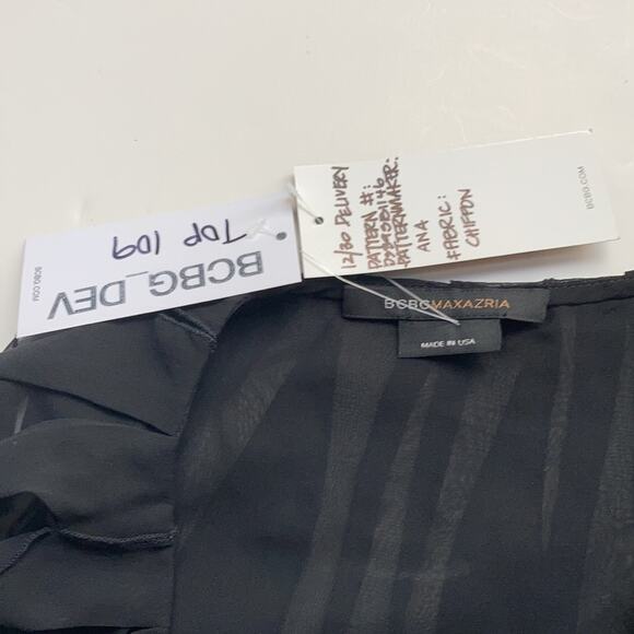 Last Chance NWT BCBGMaxAzria Chiffon Black Sleeveless Top - Picture 4 of 8